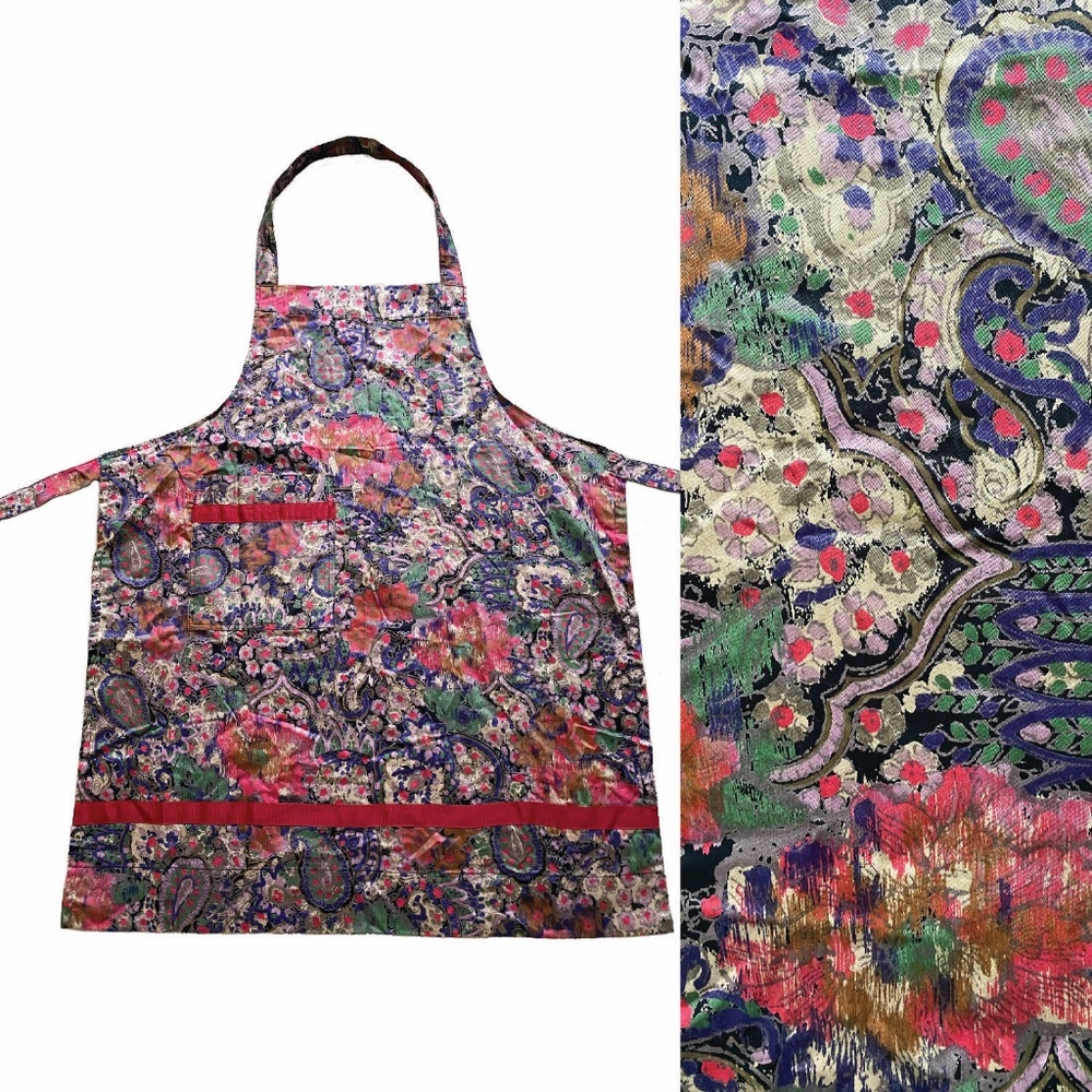Artsy Multicolored Paisley Floral Print Kitchen Apron Adult